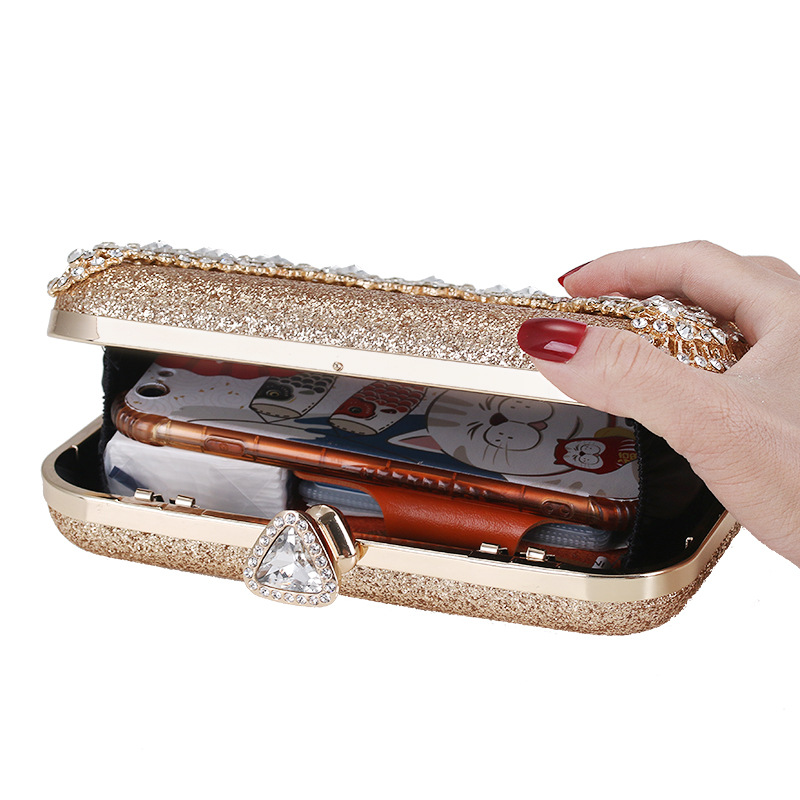 Warm Bella cross-border new evening bag European and American women's handbag Diamond-embedded banquet clutch dress evening bag