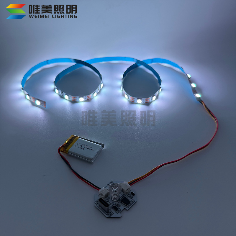 5V RGB LED Işık Şeridi Sınır Ötesi Parlak Badminton Raket Işık Şeridi USB Şarjlı Dokunmatik Anahtar PCBA Çözümü