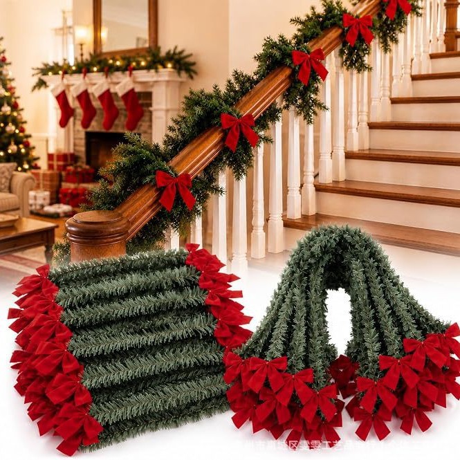 Christmas wreath with a bow, twisted knot, and flexible twisted belt – a flexible twisted home decoration, Christmas gift, and craft item