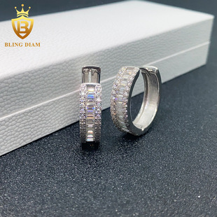 2023INS new hot selling S925 silver inlaid moissanite big ear ring earrings wholesale supply simple earrings