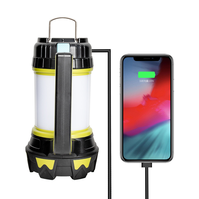 Nueva luz que acampa al aire libre camping LED luz de trabajo de carga USB luz de la tienda de emergencia fuerte luz de largo alcance linterna