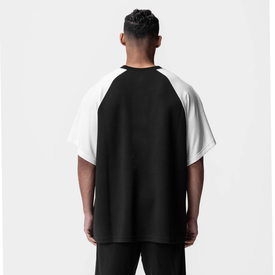 Nueva Camiseta deportiva masculina de manga corta de verano de Código Europeo waffle empalma malla seca y transpirable tendencia transfronteriza masculina