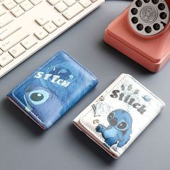 高級感可愛卡通三折錢包女小眾個性史迪仔錢夾零錢包多功能超薄