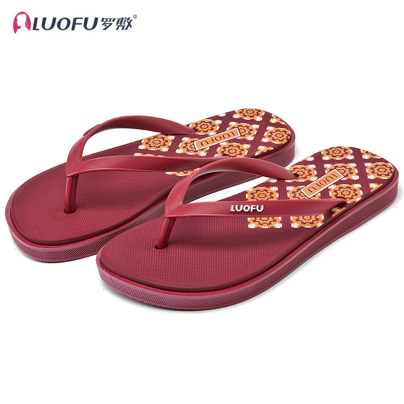 Luofu de alto grado al aire libre Chanclas de verano de las mujeres celebridad de Internet INS de moda nueva antideslizante flip-flops sandalias de playa plana