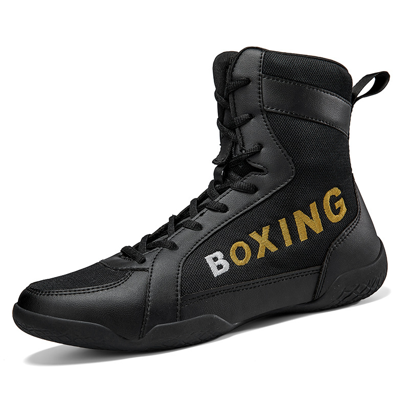 Shopping Mall Same Style Large Size 45 46 47 Boxing Shoes for Men, Professional Sports Competition Breathable Flat-Soled Fighting and Sparring Shoes, White