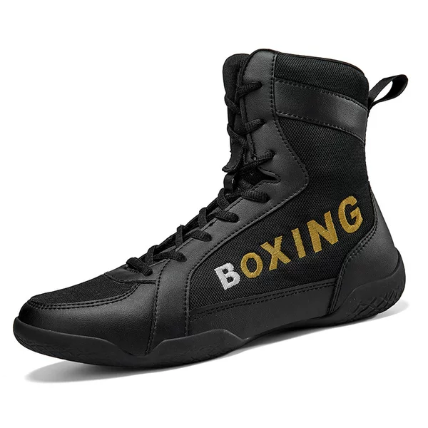 Shopping Mall Same Style Large Size 45 46 47 Boxing Shoes for Men, Professional Sports Competition Breathable Flat-Soled Fighting and Sparring Shoes, White