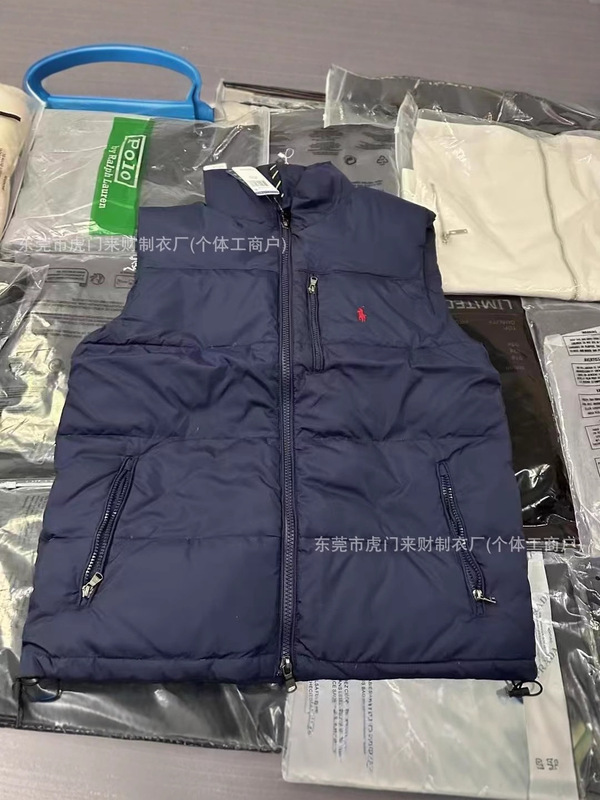 跨境RL小马刺绣羽绒棉服秋冬季立领百搭马甲男女情侣背心外套休闲|undefined
