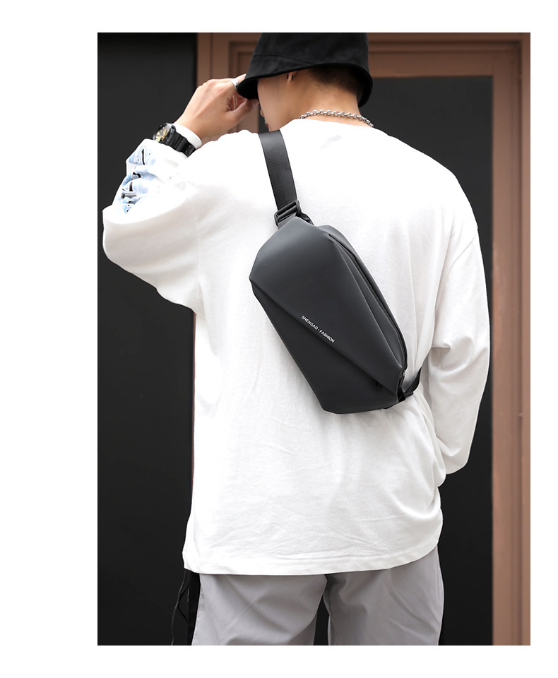 New cross-border men's waist bag, outdoor sports mobile phone bag, multi-functional large-capacity chest bag, casual single-shoulder crossbody bag undefined