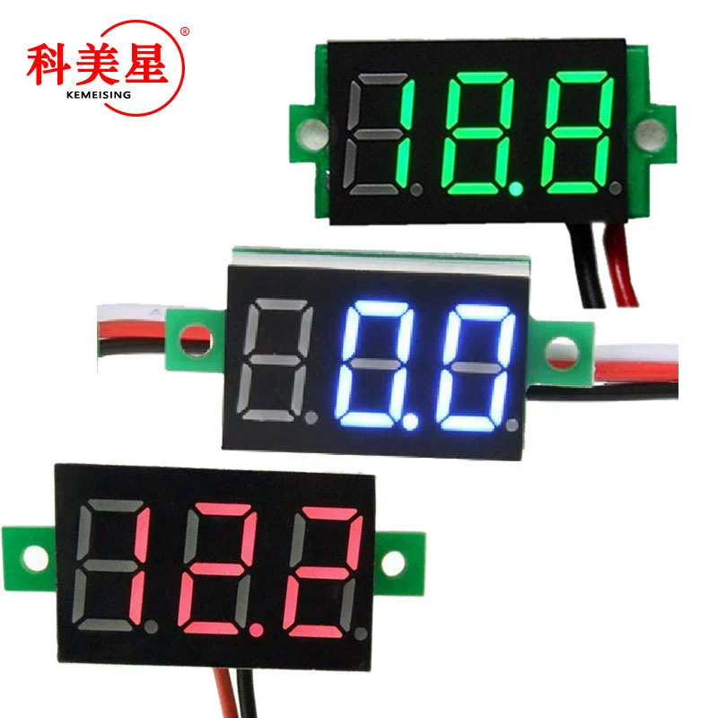 0,36-дюймовый 2-проводной цифровой дисплей Вольтметр DC4.5V-30V Вольтметр постоянного тока Вольтметр Мотоцикл Защита от обратного подключения