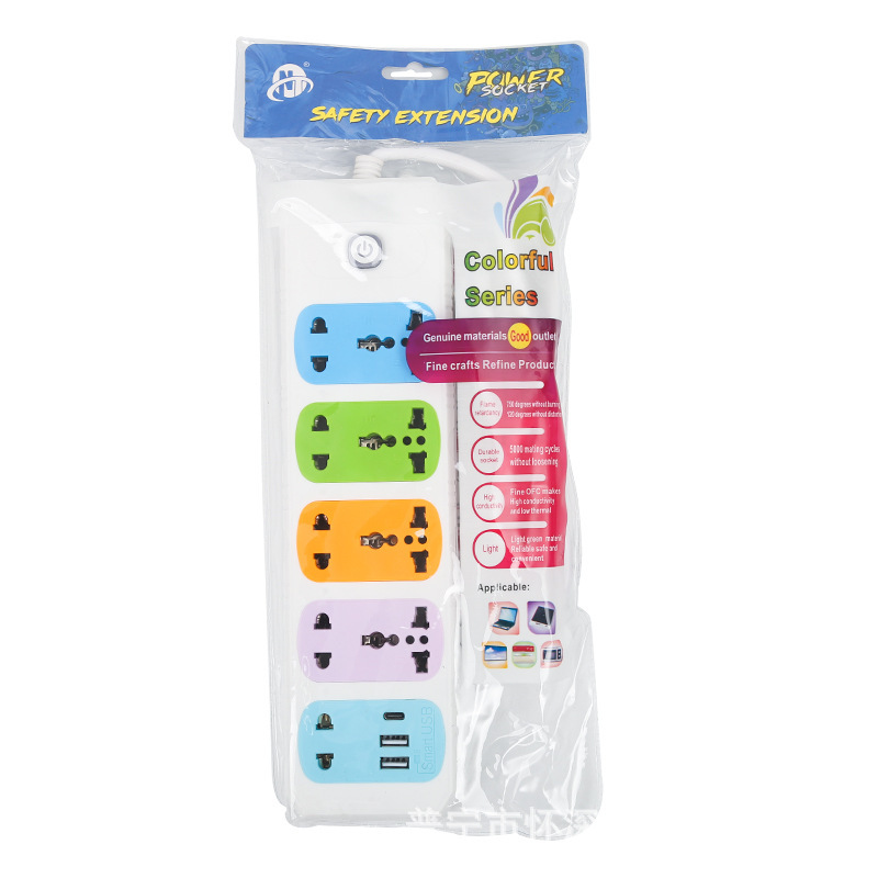 2USB + 1Type-C conector de carga digital inteligente suministro al por mayor enchufe transfronterizo estándar estadounidense estándar británico estándar europeo