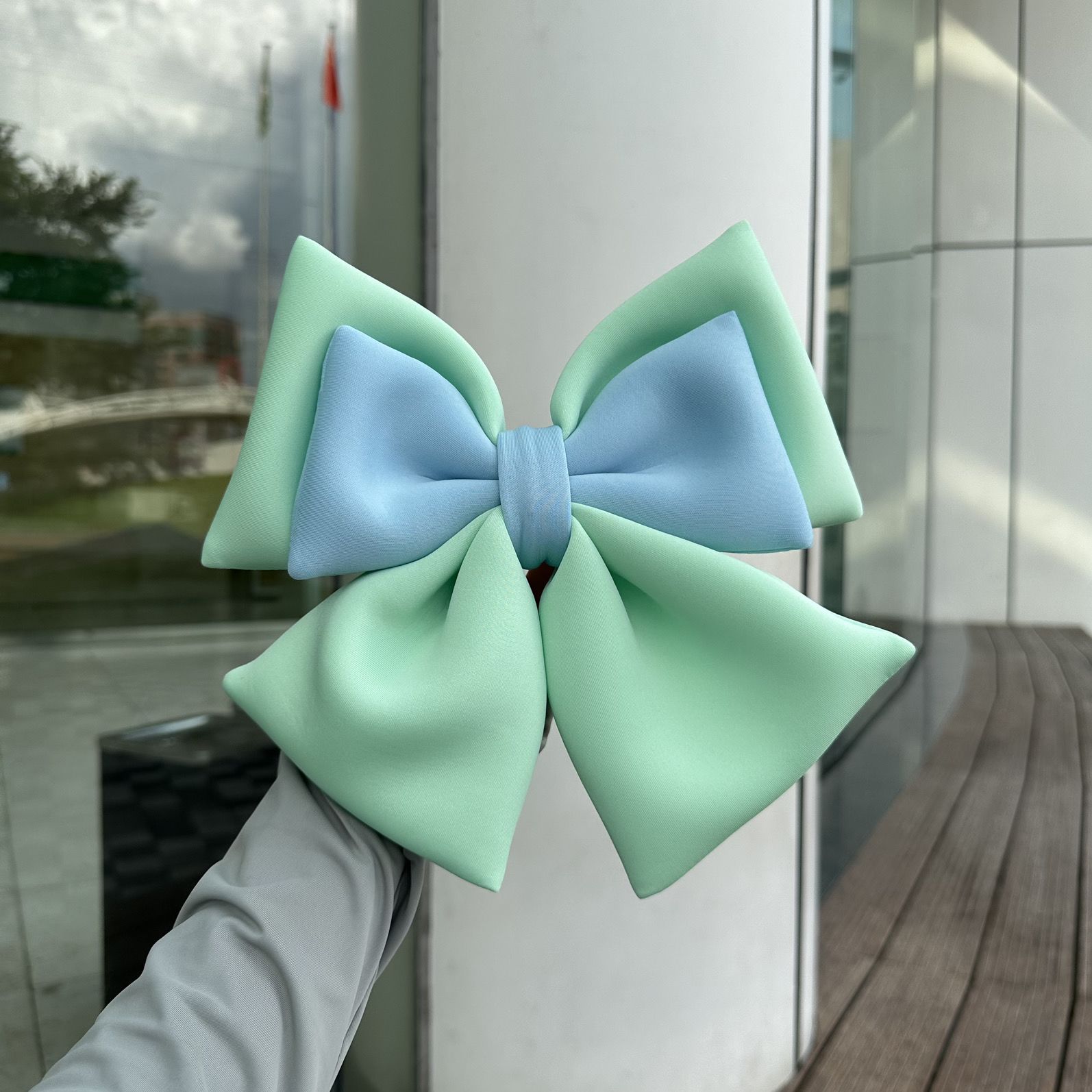 Electric Motorcycle Rear Seat Decoration, Sunny Luna Car Electric Vehicle Ornament, Rear Seat Tail Sticker with Bow