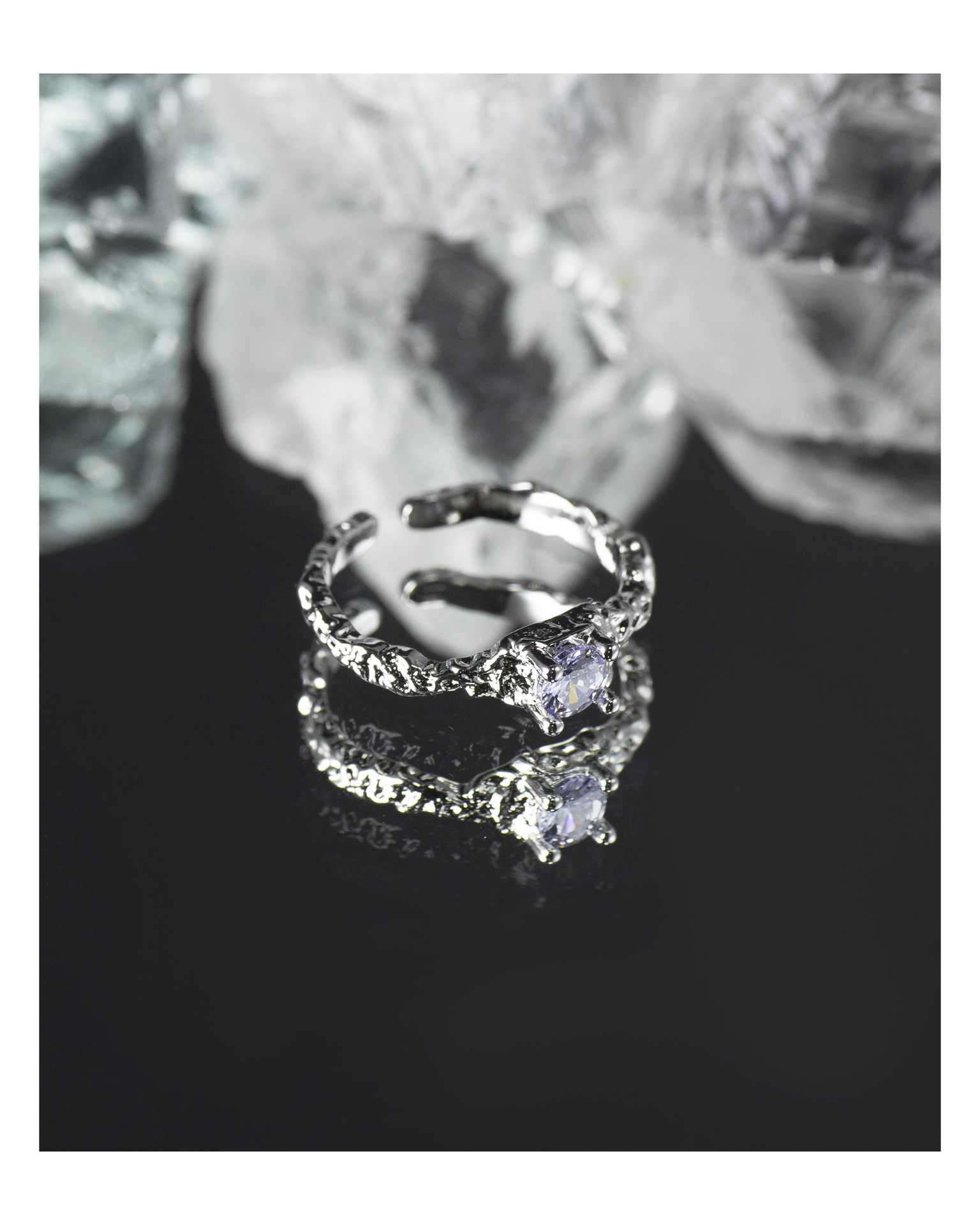 Simple Style Geometric Copper Plating Artificial Gemstones Rings 1 Piece