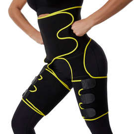 亚马逊女提臀带爆汗塑腰带运动健美可调节连体束腰束腿带厂家直销