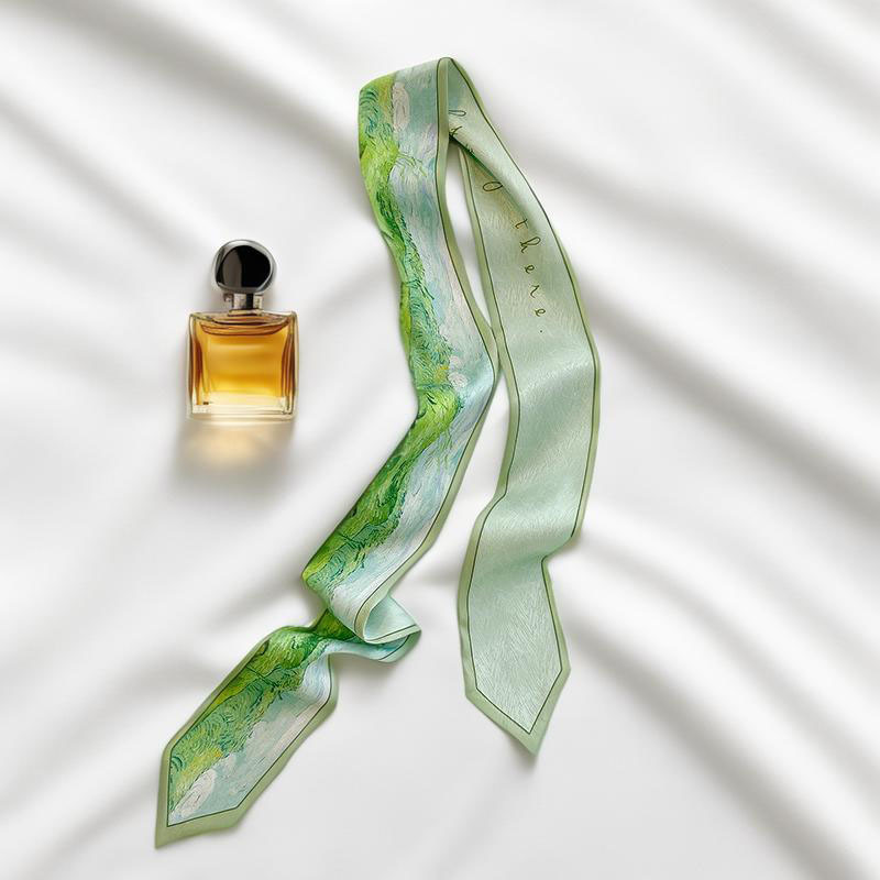 25g Weight Silk Scarf Classification Holiday, Daily, Selfie Occasion Satin Material Flower Pattern Summer Season Women's Gender Fairy Style, Sweet Style Women's Fairy Style Sweet Flower Satin Silk Scarf 2