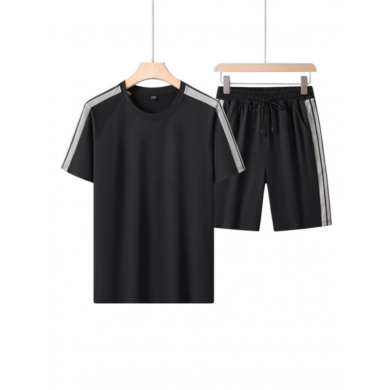 Pantalones cortos de manga corta de verano, traje deportivo, tres barras para hombres, estudiantes, jóvenes, fabricantes al por mayor