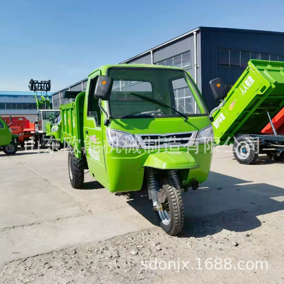 Дизель-электрический полностью закрытый трицикл с роскошной кабиной, грузовой трицикл большой грузоподъемности для перевозки кукурузы и сельскохозяйственной продукции оптом.