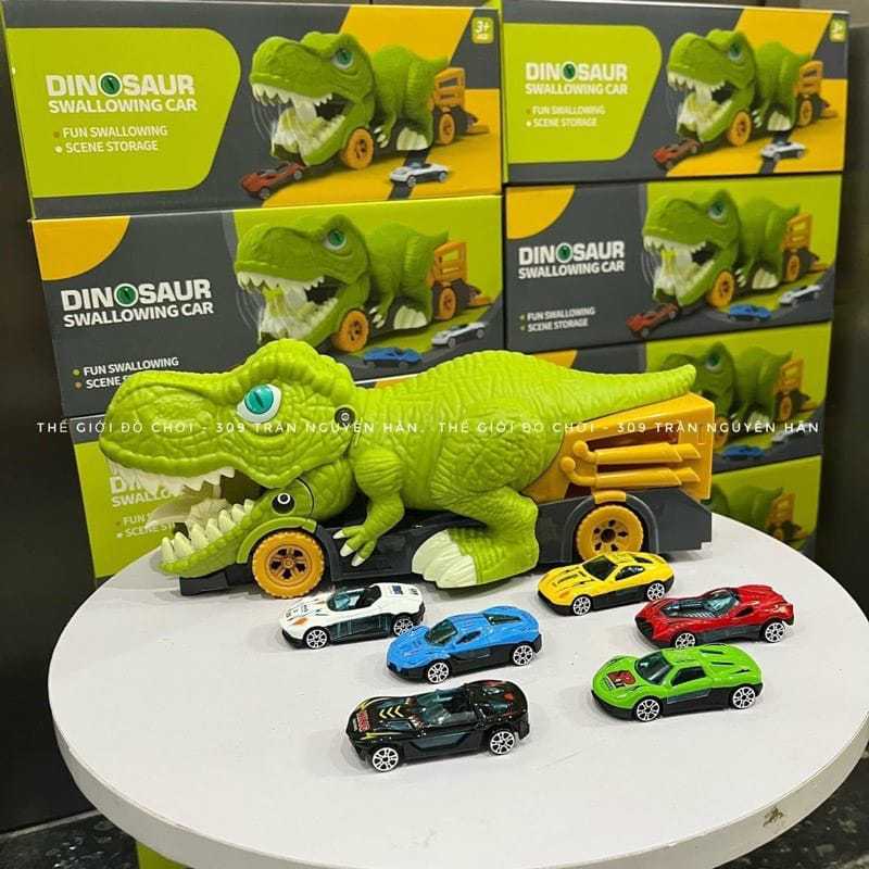 Coche de juguete de dinosaurio grande para niños, coche de aleación con retroceso, coche con almacenamiento de mapas, coche de juguete de dinosaurio para niños