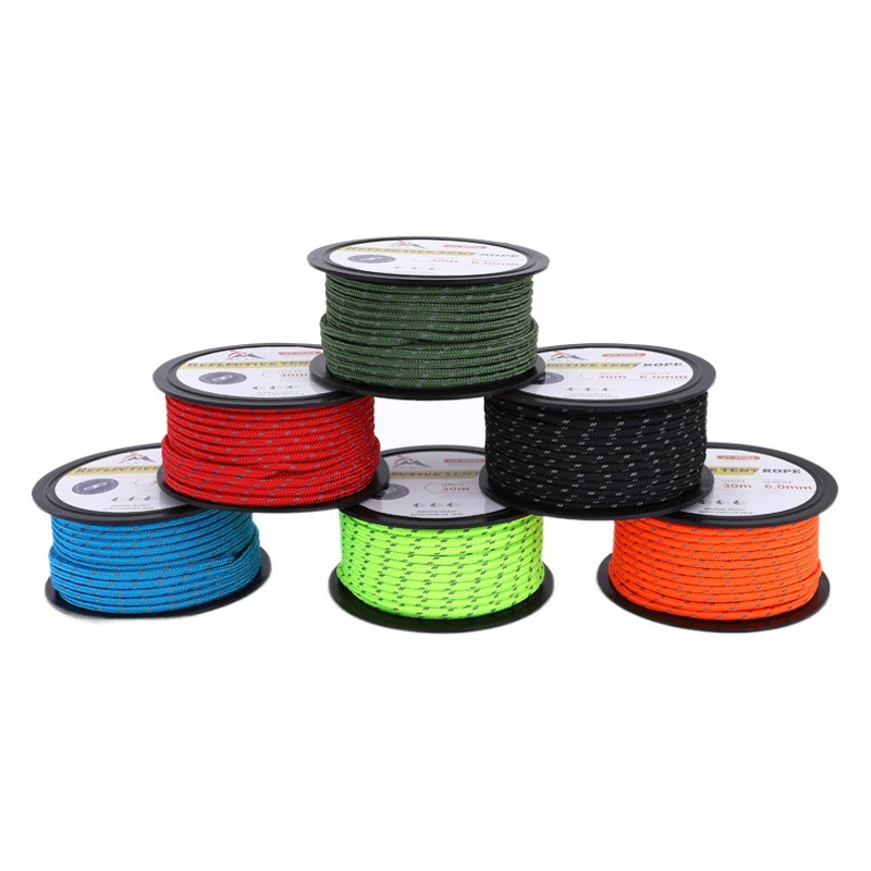 Outdoor tent rope full-roll reflective rope canopy windproof rope fixed rope binding rope thick reinforcement 4mm5mm6mm