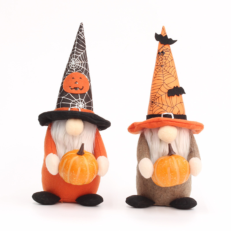 ハロウィーン装飾用品布芸小人公仔カボチャコウモリ装飾ルドルフ無顔人形地精置物|undefined