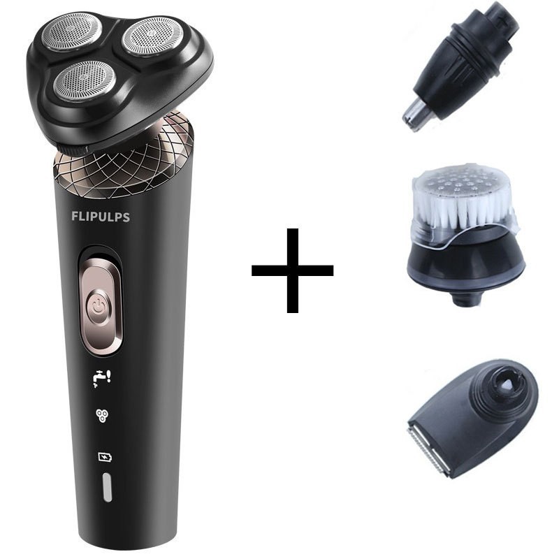 Máquina única + peluquero nasal + cuchillo de patillas + cepillo facial
