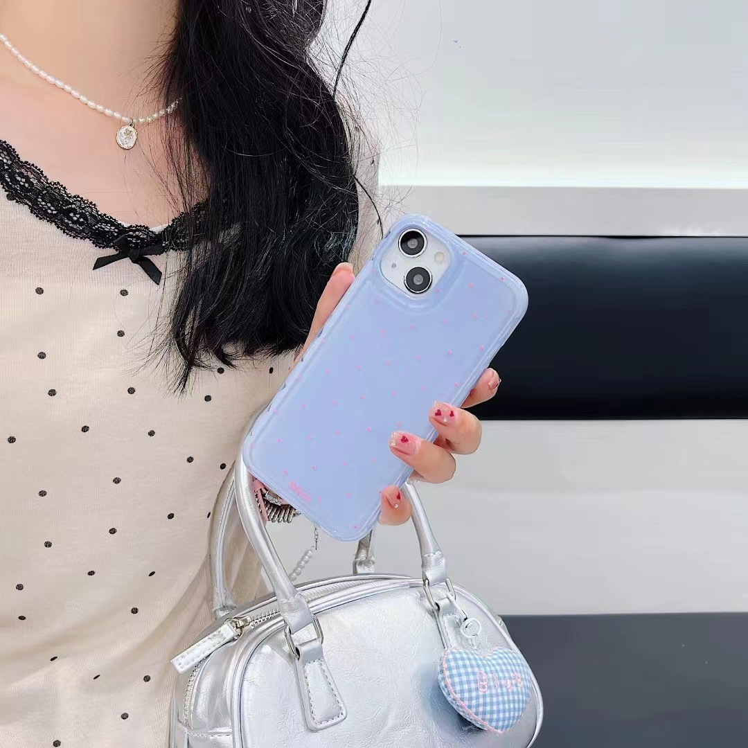 Ins simple punto de onda de color sólido para 14ProMax funda para teléfono móvil iPhone12/13 Apple 15 hembra 14 cáscara de gelatina