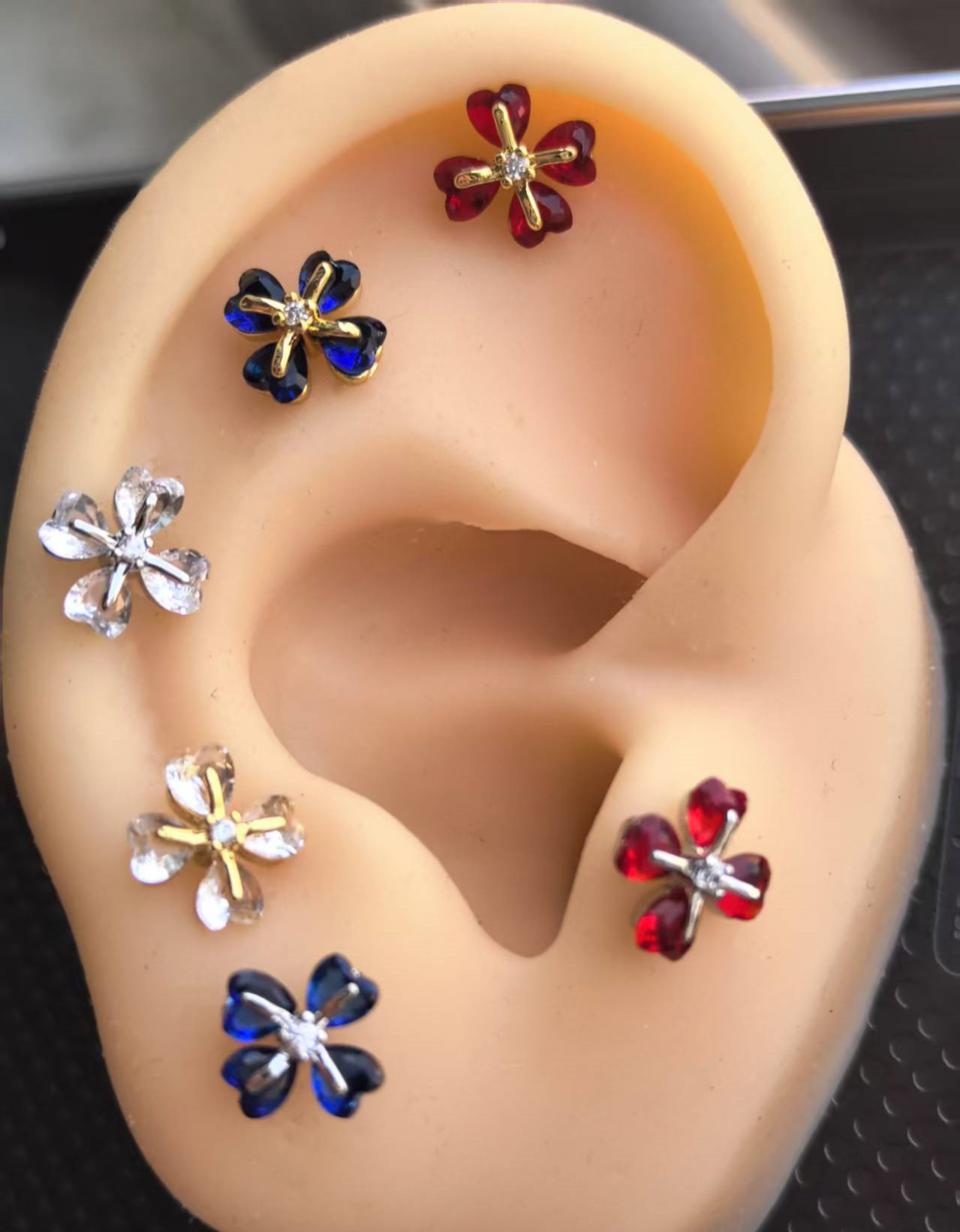 Labret piercing jewelry detail image