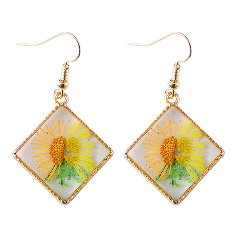 15g Weight Zinc Alloy Ear Needle Material Drop Earrings Classification 1 Pair Quantity Casual Occasion Zinc alloy Material Floral Pattern Unisex Gender Epoxy Design Pastoral, Simple Style Style 1 Pair Pastoral Simple Style Floral Epoxy Zinc Alloy Drop Earrings 12
