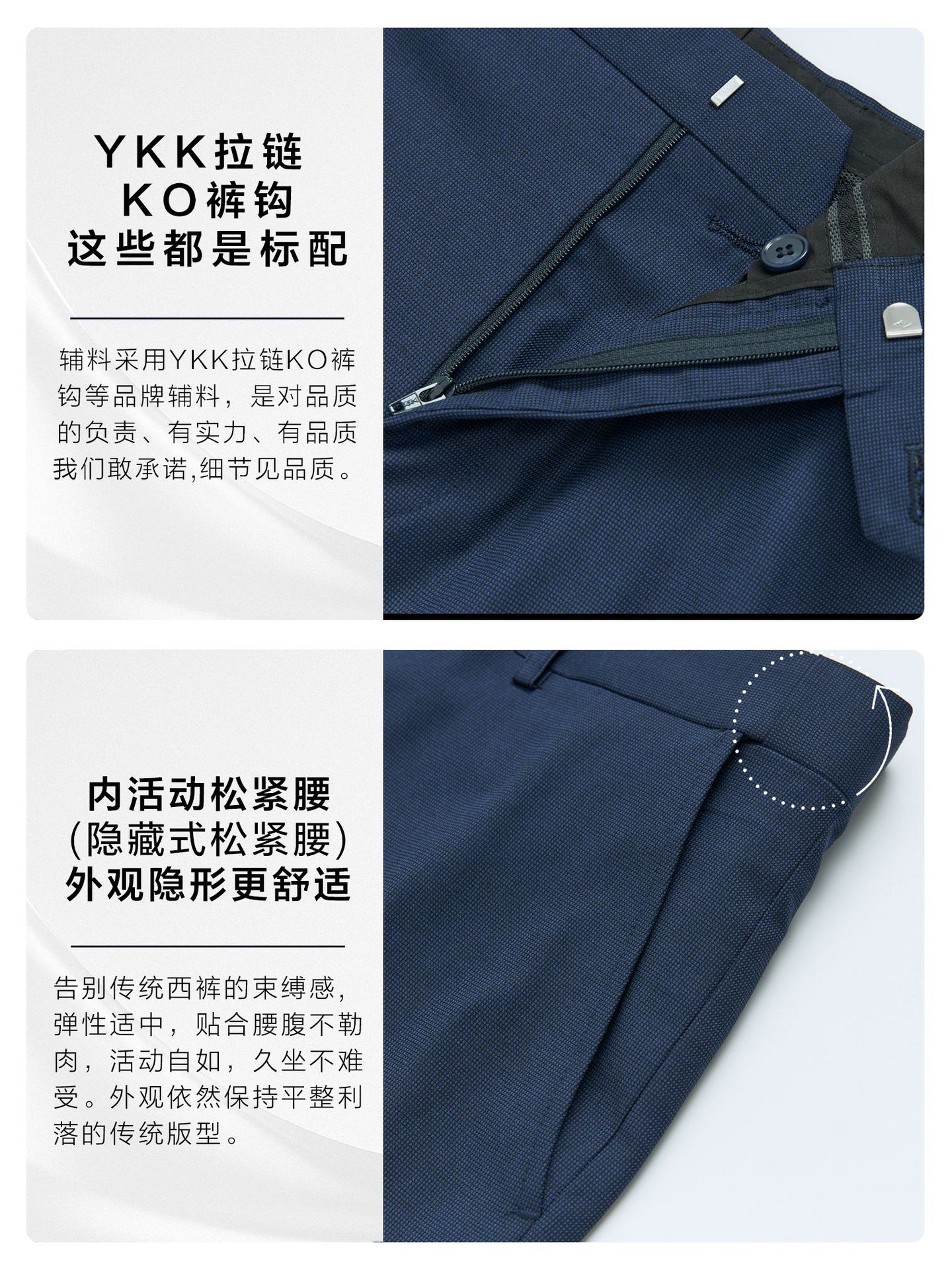 Pantalones de hombre, ropa de hombre, negocios de alta calidad, pantalones rectos, ropa de trabajo azul, pantalones de traje de nueve puntos delgados