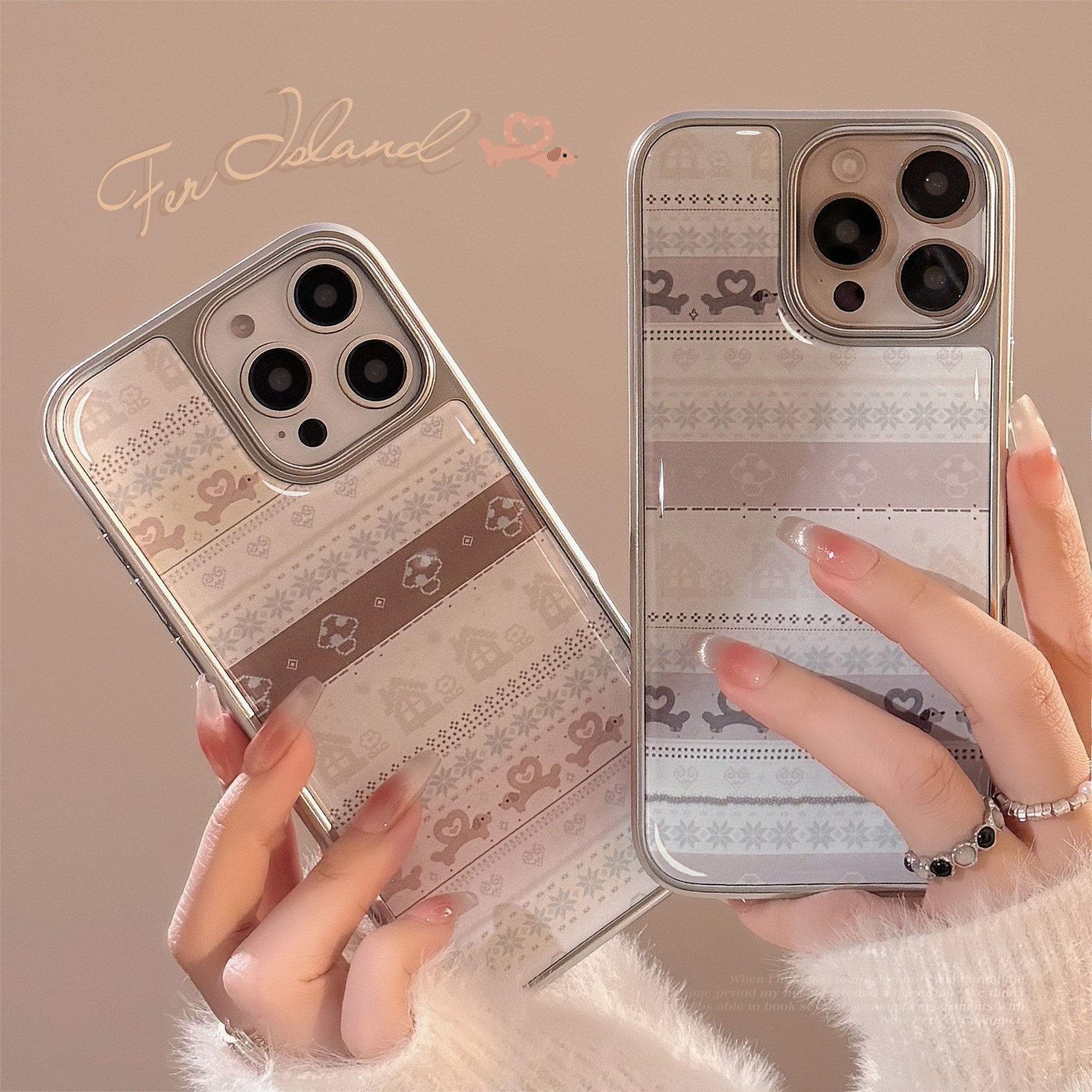 Funda para teléfono estilo Fair Isle, compatible con iPhone 16, Apple 15 Pro Max, iPhone 14 de resina, 13 retro, 17 Huawei.