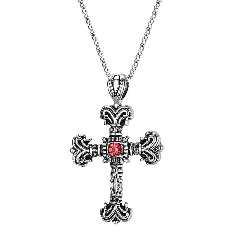 E-Commerce caliente collar de acero de titanio de los hombres europeos y americanos de hip hop estilo colgante accesorios de moda todo fósforo collar de la joyería femenina