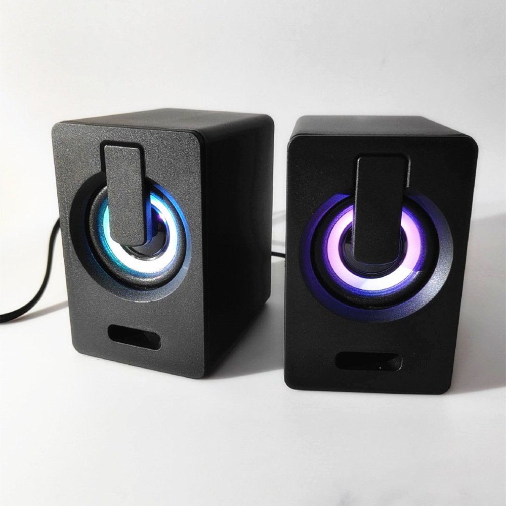 2.0 Sonido de computadora cableado RGB respiración luz computadora Inglés transfronterizo altavoz a caja N19FT - 45