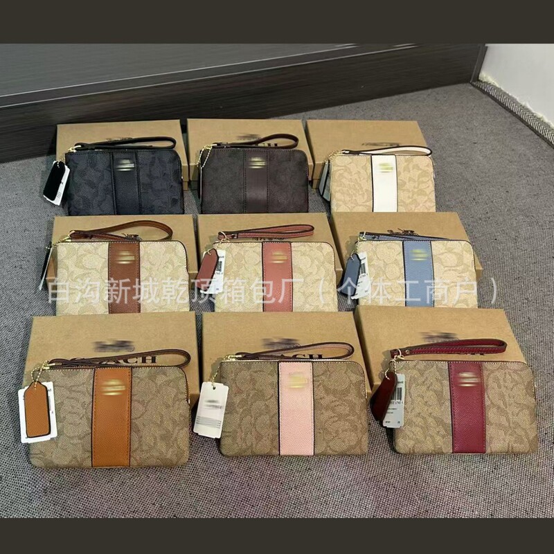 Koujia's popular cross-border wallet for women, new long style, classic C-brand printed vintage pattern, zipper wrist bag, wholesale