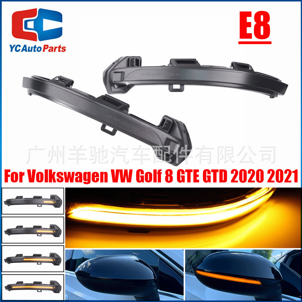 Aplicable al Volkswagen Golf 8 GTE GTD 20 - 21 espejo retrovisor LED flujo dinámico luz de dirección