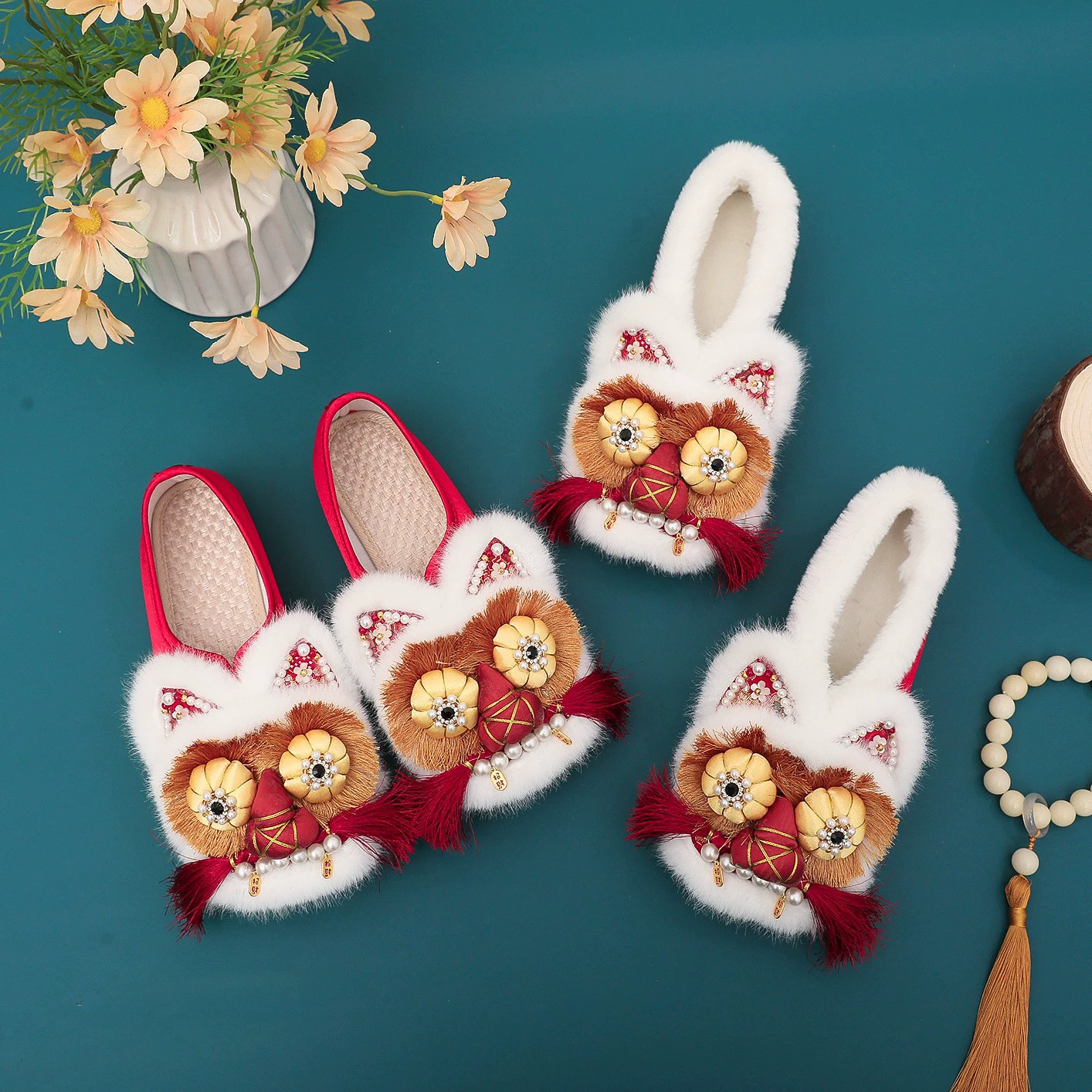 Ткань обувь для взрослых тигра обувь 2024 новый национальный прилив ретро национальный стиль плоский стиль женские тапочки народные туфли