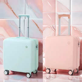 小清新行李箱多功能旅行箱纯色学生小型拉杆箱万向轮20寸密码箱子