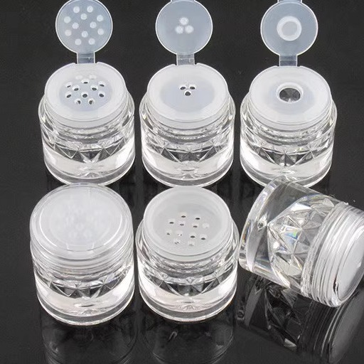 Botella de polvo suelto de 5ml con sub-botella de maquillaje de pantalla adecuada para polvo suelto polvo de sombra de ojos polvo brillante sub-botella de Arte de uñas