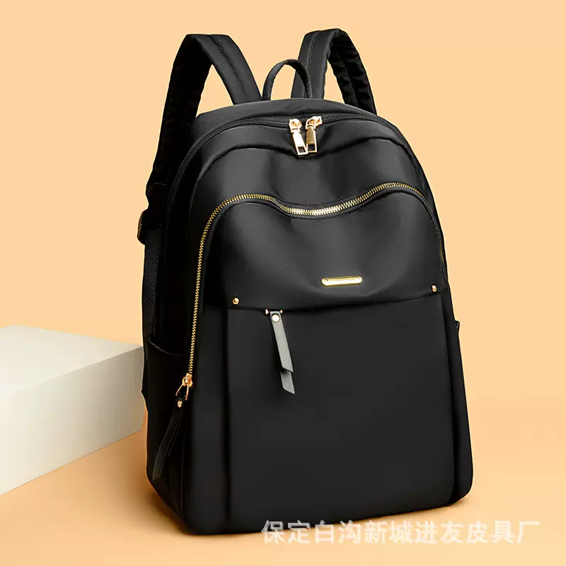 牛津布双肩背包女2024新款休闲牛津布轻便百搭旅行包帆布学生书包