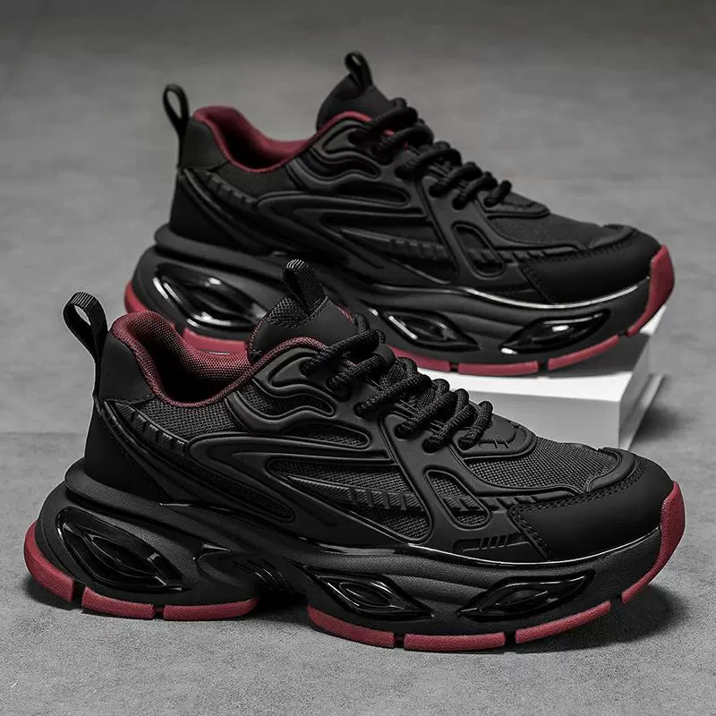 男鞋2026春季新款时尚厚底老爹鞋男士透气轻便跑步运动休闲鞋潮鞋