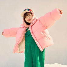 儿童外套 湖州织里23年冬款童装女童加厚保暖棉服防风外套面包服