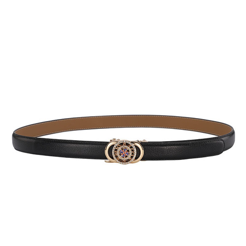 Women's belt genuine leather automatic buckle Korean style sweet and versatile belt for women 2.4cm wide wholesale