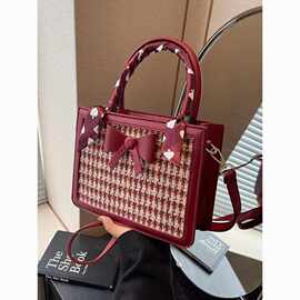 婚包千鸟结婚包包今年流行新品新款新娘红色大容量手提包斜跨包软