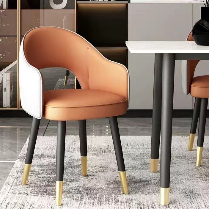 Light Luxury Scandinavian Classy Chair Home Leather Stool Modern Minimalist Dining Table Dining Chair Home Living Room Hotel Backrest