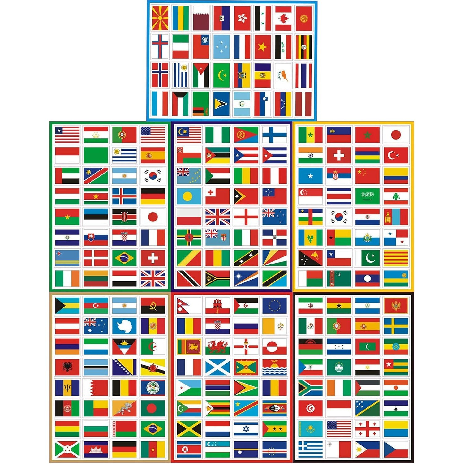 国家国旗贴纸旅行护照装饰世界地图贴纸儿童房间贴纸