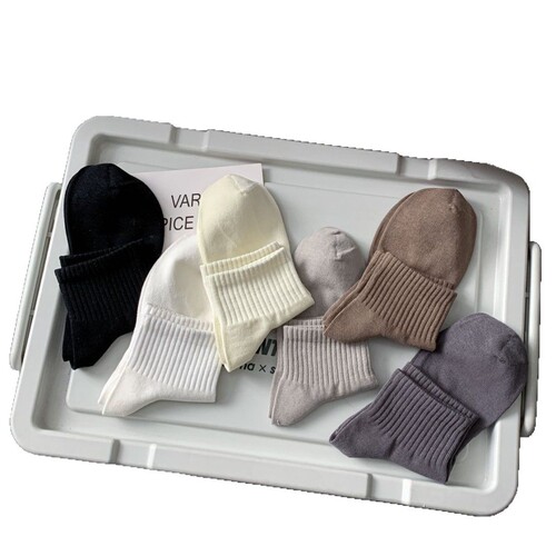 Zhuji Hosiery Spring and Summer Solid Color Highly Durable Casual Men's Cotton Mid-Calf Socks Thin Breathable Short Socks Versatile