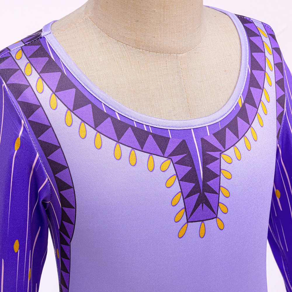 Cosplay estrella deseo Asha mismo estilo vestido Halloween niños Vestido de manga larga nuevo vestido de la muchacha