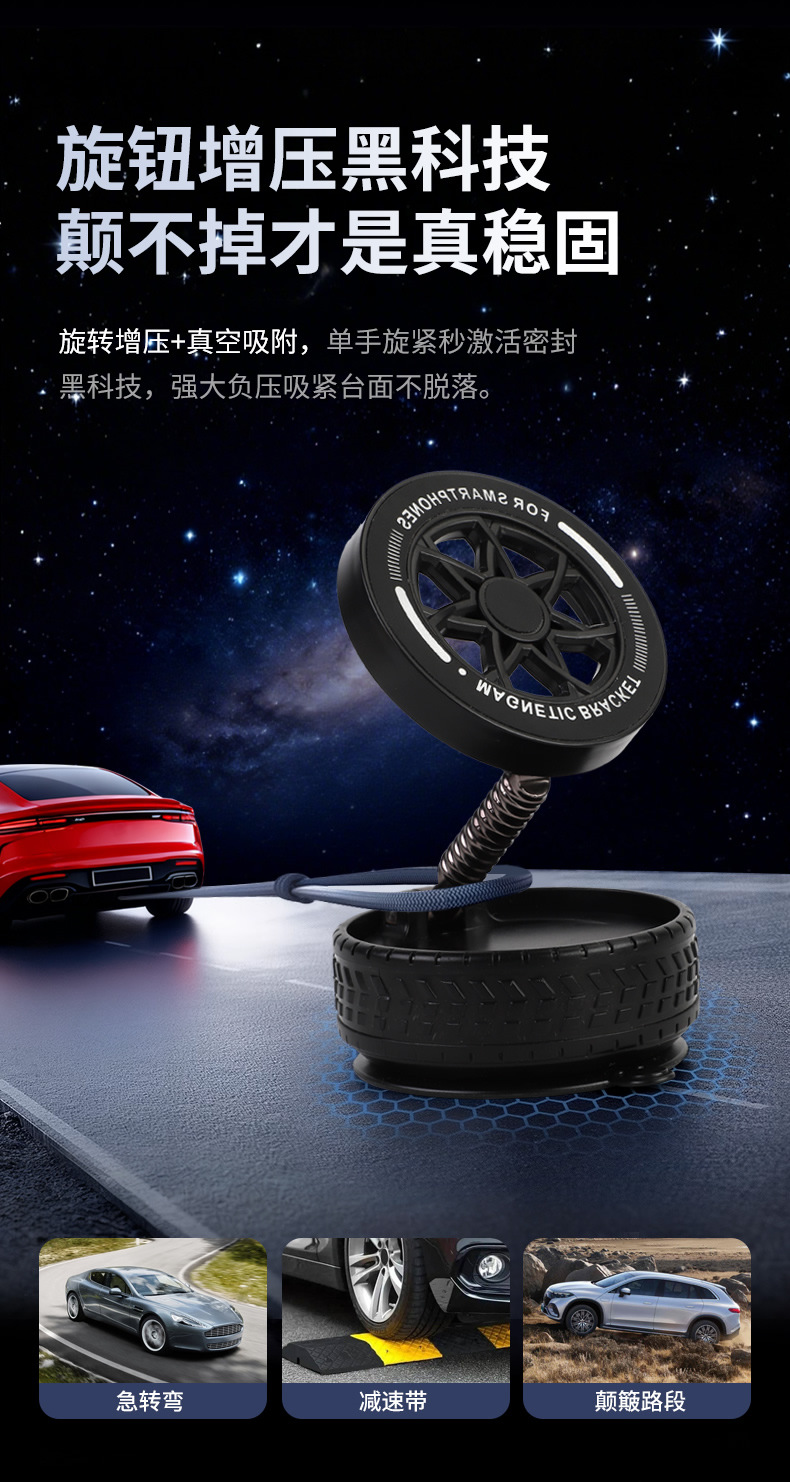 Car Mobile Phone Holder Magsaf Foldable Rotating Dashboard Vacuum Suction Cup Cross-Border Mobile Phone Navigation Magnetic Holder