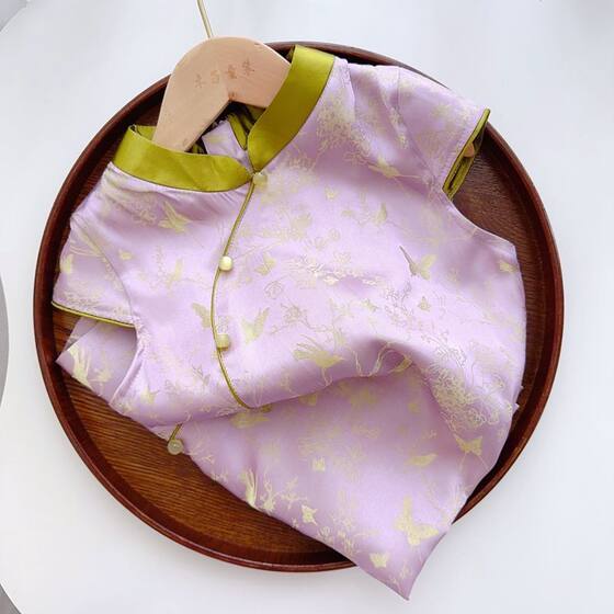 Girls Cheongsam New Summer Dress Thin Chinese Style dress Summer Retro National Style Improved Children's Chinese Clothes Cheongsam Dress