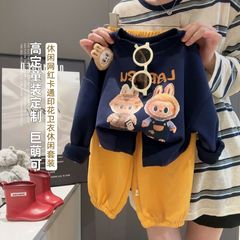 男女童2025春秋新款休闲卡通套装网红可爱印花长袖宽松个性两件套