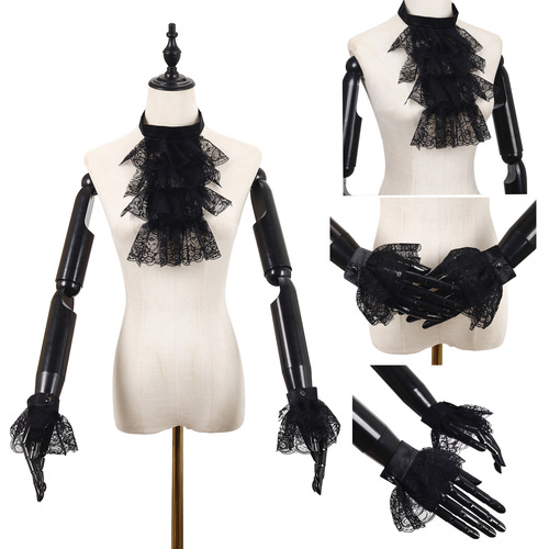  Vintage lace Ruff collar, court fake collar, saliva scarf, clown accessories, photography props