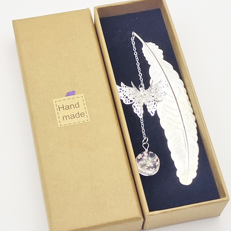 Venta caliente estilo chino clásico metal creativo pluma marcador eterna flor seca estudiante regalo del día maestro aprendizaje papelería